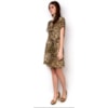 VESTIDO SHIFFON ANIMAL PRINT - MARROM