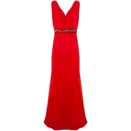 VESTIDO SHIFFON CINTO BORDADO SALTY RAGE - VERMELHO VESTIDO SHIFFON CINTO BORDADO SALTY RAGE - VERMELHO