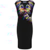 VESTIDO SIMPLE LIFE TRANSPASSADO GEOMÉTRICO - PRETO