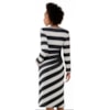 VESTIDO STATI UNIT MALHA  CASH BÁSICO  ESTAMPA LISTRAS DIAGONAIS - PRETO