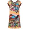 VESTIDO T-SHIRT BARRA FRANZIDA - FLORAL