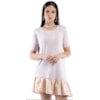 VESTIDO TRICO WALK TREND  DETALHE CETIM - ROSA