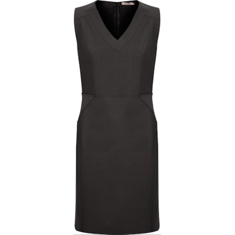 VESTIDO TUBO EM MALHA PRENE DECOTE V - PRETO