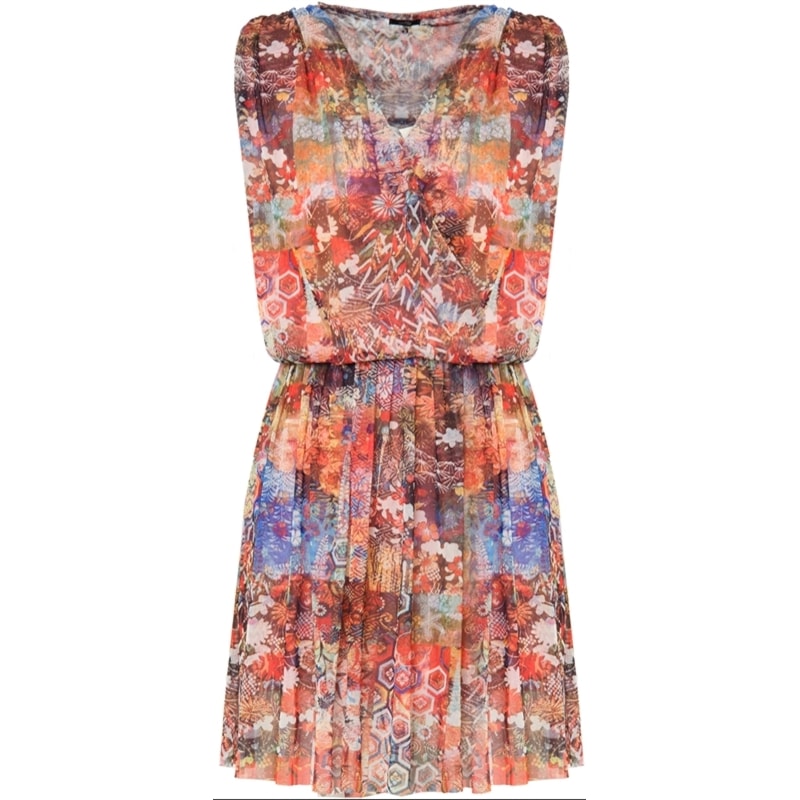 VESTIDO TULE ESTAMPA ORIENTAL CACHECOUER - LARANJA