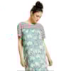 VESTIDO VISCOSE MAGUINHA MIX ESTAMPADO - CHOLET - TURQUESA