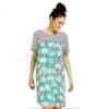 VESTIDO VISCOSE MAGUINHA MIX ESTAMPADO - CHOLET - TURQUESA