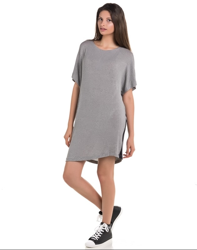 vestido cinza de malha