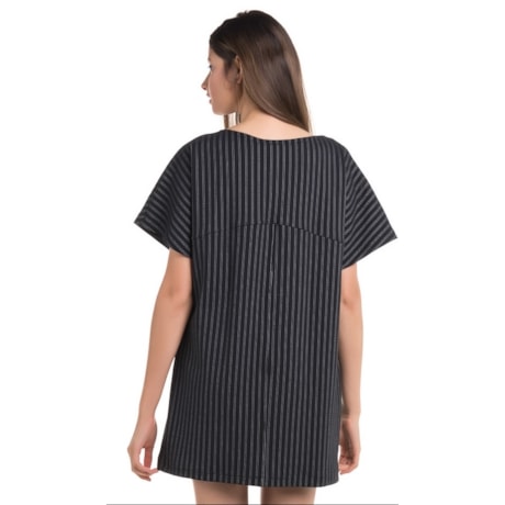 VESTIDO WALK TREND MOLETOM RISCA GIZ - PRETO