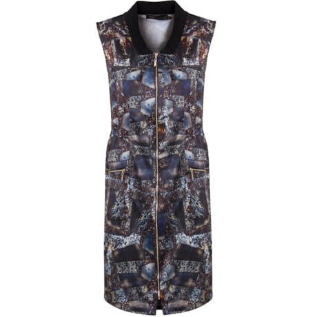 VESTIDO ZIPER C/ 4 BOLSOS - AZUL