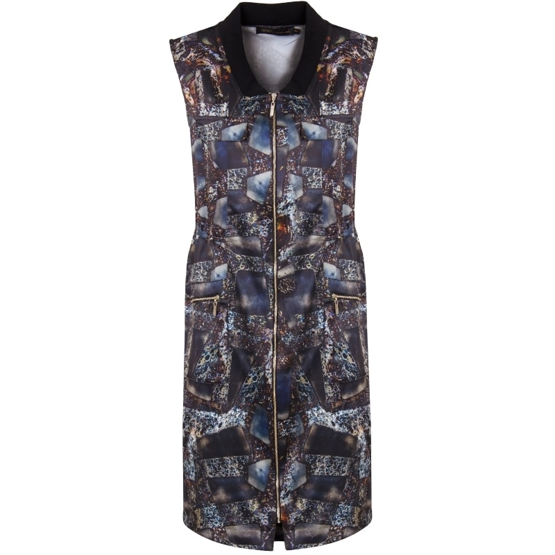 VESTIDO ZIPER C/ 4 BOLSOS - AZUL