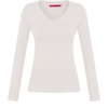 VIP RESERVA - BLUSA TRICOT VISCOSE DECOTE V M/L - OFF WHITE