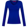 VIP RESERVA - BLUSA TRICOT VISCOSE DECOTE V M/L - ROYAL
