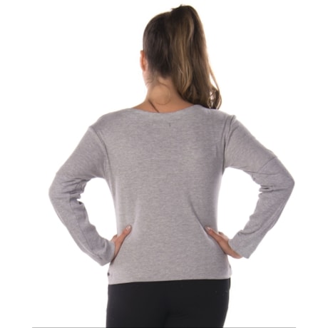 WALK TRENDY - BLUSA MOLETOM CROP AMPLO - MESCLA