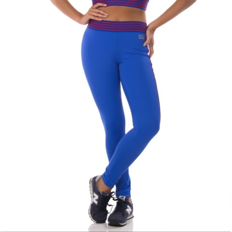 WALK TRENDY - CALÇA LEGGING BICOLOR COM ELÁSTICO - ROYAL
