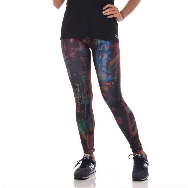 WALK TRENDY - CALÇA LEGGING ESTAMPA LIGHT CITY - PRETO