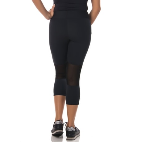 WALK TRENDY - CALÇA LEGGING RECORTES E TULE - PRETO