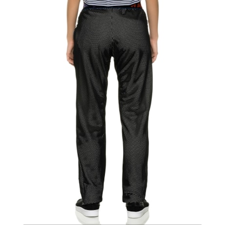 WALK TRENDY - CALÇA MOLETOM EFEITO TELA COM ELÁSTICO - PRETO