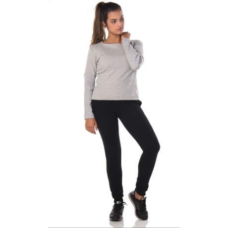 WALK TRENDY - CALÇA MOLETOM SLIM - PRETO