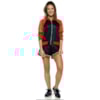 WALK TRENDY - JAQUETA SPORT MOLETOM EFEITO TELA COM CAPUZ - PRETO