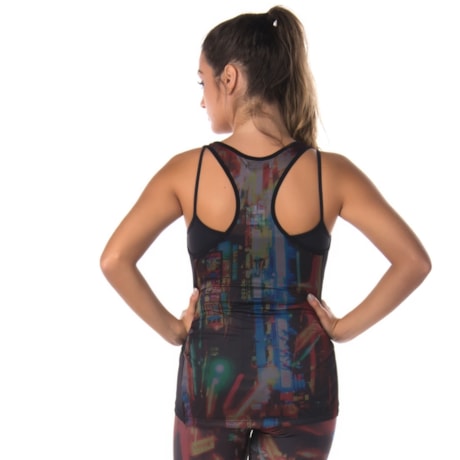 WALK TRENDY - REGATA COSTAS ESTAMPA LIGHT CITY - PRETO