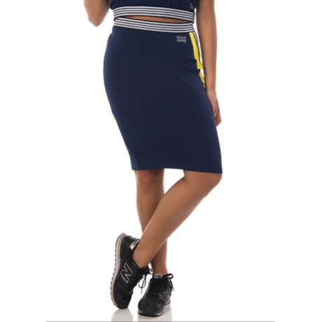 WALK TRENDY - SAIA BICOLOR COM ELÁSTICO - MARINHO