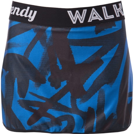 WALK TRENDY - SHORT SAIA ESTAMPADO COM ELÁSTICO - AZUL