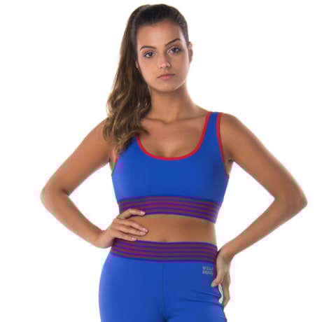WALK TRENDY - TOP BICOLOR ELÁSTICO - ROYAL