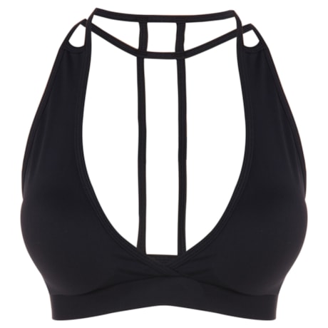 WALK TRENDY - TOP COM BOJO TIRAS COSTAS - PRETO