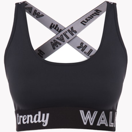 WALK TRENDY - TOP COSTAS CRUZADAS - PRETO