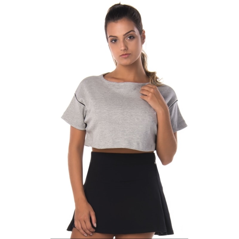 WALK TRENDY - TOP CROPPED OVERSIZED MOLETOM - MESCLA