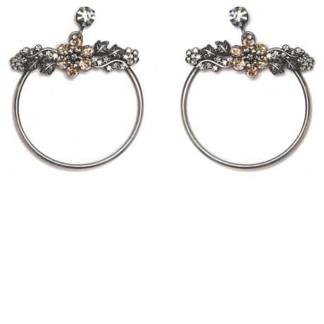 ZAVVADINACK BRINCO ARGOLA COM PEDRAS - PRATA
