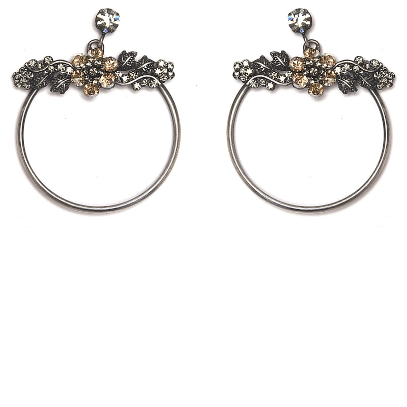 ZAVVADINACK BRINCO ARGOLA COM PEDRAS - PRATA